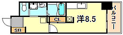 WillDo浜崎通 ワンルームの間取図画像