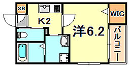 ワコーレヴィータ神田町 1Kの間取図画像