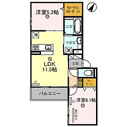 プルミエールサクラ 2LDKの間取図画像