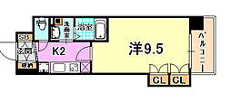 アルファレガロKOBEWEST 1Kの間取図画像
