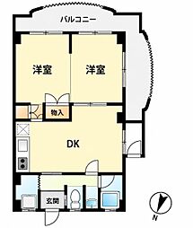 グリーンハイツ中山手 ワンルームの間取図画像