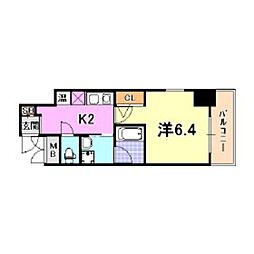 ロイズグラン神戸下沢通 1Kの間取図画像
