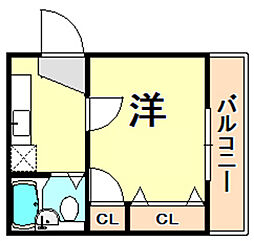 セントレジス三宮イースト 1Kの間取図画像