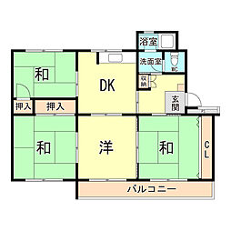 白川台住宅8号棟 4DKの間取図画像