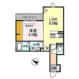 セジュール下山手通 1LDKの間取図画像