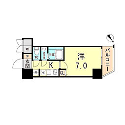 CRESTTAPP神戸湊町NOIR 1Kの間取図画像