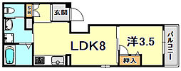 パルケヴェルデ 1LDKの間取図画像