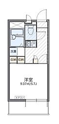 レオパレスBOSHUKE水笠 1Kの間取図画像