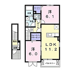 メゾン大地 2LDKの間取図画像