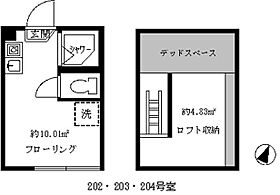 フェリスムーン 203 ｜ 東京都杉並区阿佐谷北５丁目3-14（賃貸アパート1R・2階・10.01㎡） その2