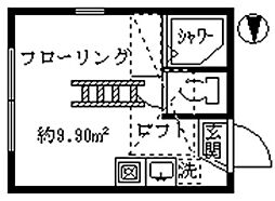 フェリスカーラ 1階ワンルームの間取り