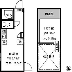 フェリス落合 ワンルームの間取図画像
