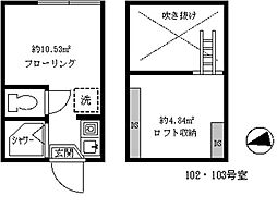 フェリスパンジー ワンルームの間取図画像