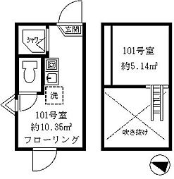 ティ・アーモルミナス ワンルームの間取図画像