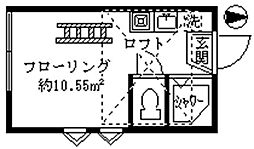 フェリスルーミー ワンルームの間取図画像