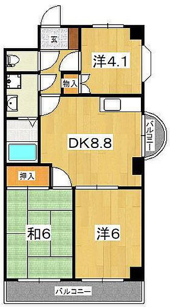 アークヒルズ佐須 201｜神奈川県足柄上郡開成町吉田島(賃貸マンション3DK・2階・52.28㎡)の写真 その2