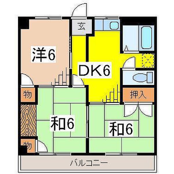 シャトー酒匂 101｜神奈川県小田原市酒匂1丁目(賃貸アパート3DK・1階・53.46㎡)の写真 その2