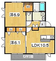 グランメールIII 202 ｜ 神奈川県小田原市曽比1602（賃貸アパート2LDK・2階・54.91㎡） その2