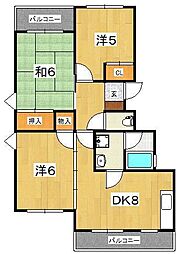 グリーンマンションテラ 3DKの間取図画像