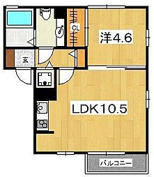 ドエル・リヴェール 1LDKの間取図画像