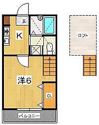 メゾン・ド・プラージュ 1Kの間取図画像