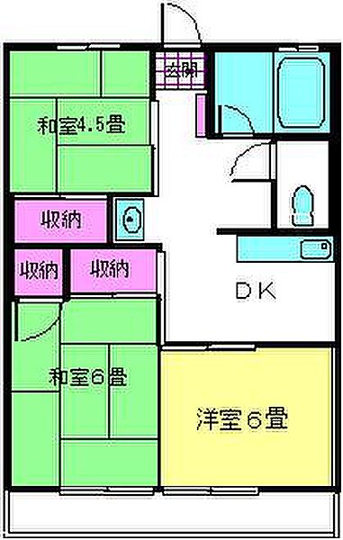 栃木県塩谷郡高根沢町宝積寺(賃貸アパート3DK・1階・48.05㎡)の写真 その2