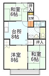 メゾン・ド・コートA 3DKの間取図画像