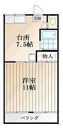 イムーブルASAKA 1DKの間取図画像