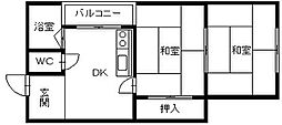末広マンション 2DKの間取図画像