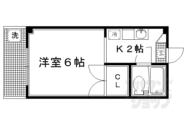 コーポヤスタニ 201｜京都府京都市左京区高野清水町(賃貸マンション1K・2階・18.00㎡)の写真 その2