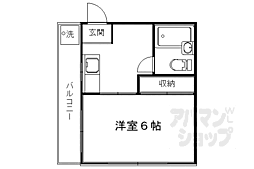 京都市営烏丸線 今出川駅 徒歩13分の賃貸マンション 3階1Kの間取り