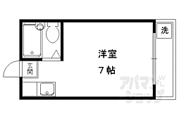 京都市営烏丸線 北山駅 徒歩10分の賃貸マンション 3階ワンルームの間取り