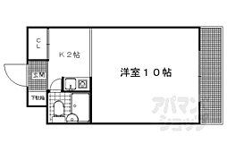 川端ハイツ 3階1Kの間取り