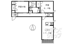 Ｌａ　Ｓｏｒｔｉｅ 203 ｜ 京都府京都市左京区一乗寺中ノ田町（賃貸アパート2LDK・2階・60.75㎡） その2