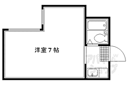 京都市営烏丸線 今出川駅 徒歩15分の賃貸マンション 3階1Kの間取り