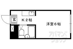 デジデンス宝ヶ池 3階1Kの間取り