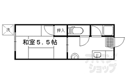 土田ハイツ 1階1Kの間取り