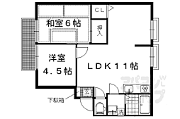 サンライフ上蔵 1階2LDKの間取り