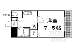 京都市営烏丸線 鞍馬口駅 徒歩10分の賃貸マンション 1階1Kの間取り