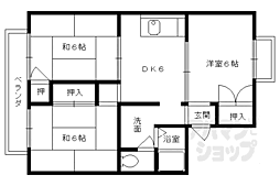 京福電気鉄道北野線 北野白梅町駅 徒歩8分の賃貸アパート 1階3DKの間取り