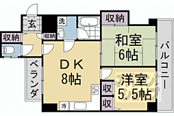 ライオンズマンション鴨川北 6階2DKの間取り