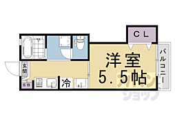 ＭｉＯ聖護院 2階1Kの間取り