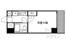 京都市営烏丸線 丸太町駅 徒歩12分の賃貸マンション 10階1Kの間取り