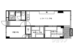 カストルム洛北 4階3LDKの間取り
