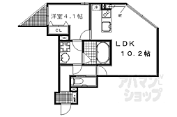 ブランネージュ銀閣寺道 4階1LDKの間取り