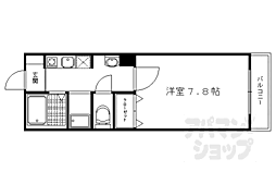 京福電気鉄道北野線 北野白梅町駅 徒歩15分の賃貸マンション 1階1Kの間取り