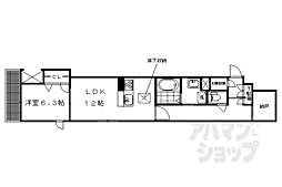 京都地下鉄東西線 二条城前駅 徒歩1分の賃貸マンション 1階1SLDKの間取り
