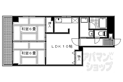 京都地下鉄東西線 二条駅 徒歩12分の賃貸マンション 3階2LDKの間取り