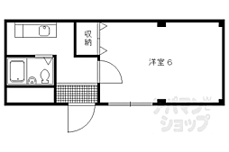 京都市営烏丸線 北大路駅 徒歩25分の賃貸マンション 4階1Kの間取り