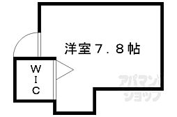 レヴィア北白川 ワンルームの間取図画像